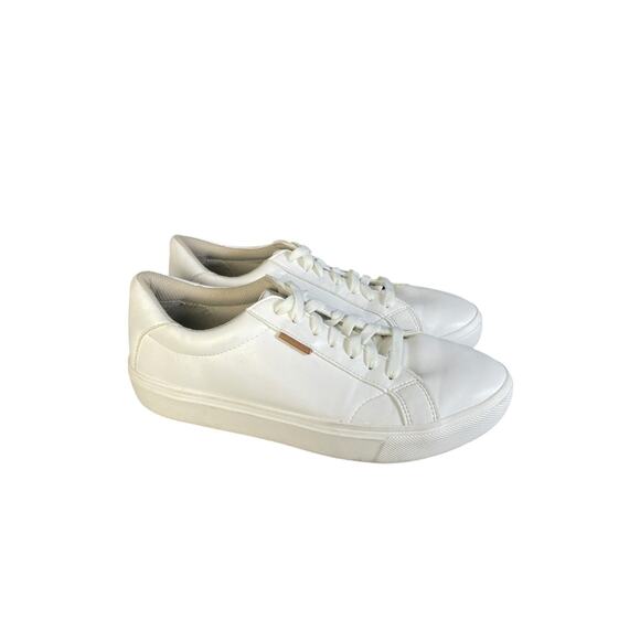 Dr. Scholl's Shoes - Dr. Scholl’s Women’s Time Off White Faux Leather Platform Sneakers Size-8M